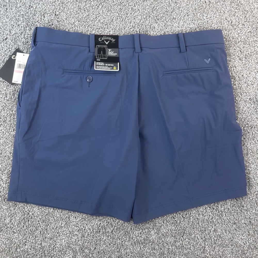Callaway Golf Shorts Mens 40 Vintage Indigo Blue 7in Inseam Stretch Sun NEW - Picture 3 of 8